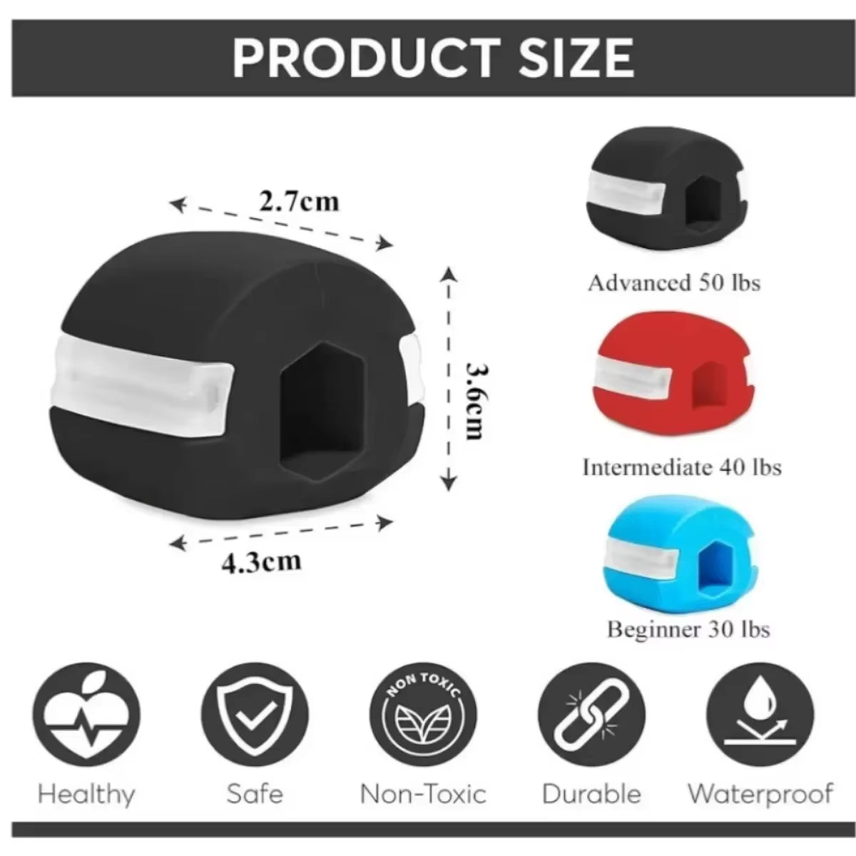 Silicone Jaw Exerciser Lift Jaw Line Double Chin Remover Face Masseter Face Fitness Ball Face Neck Muscle Trainer Jaw Simulator